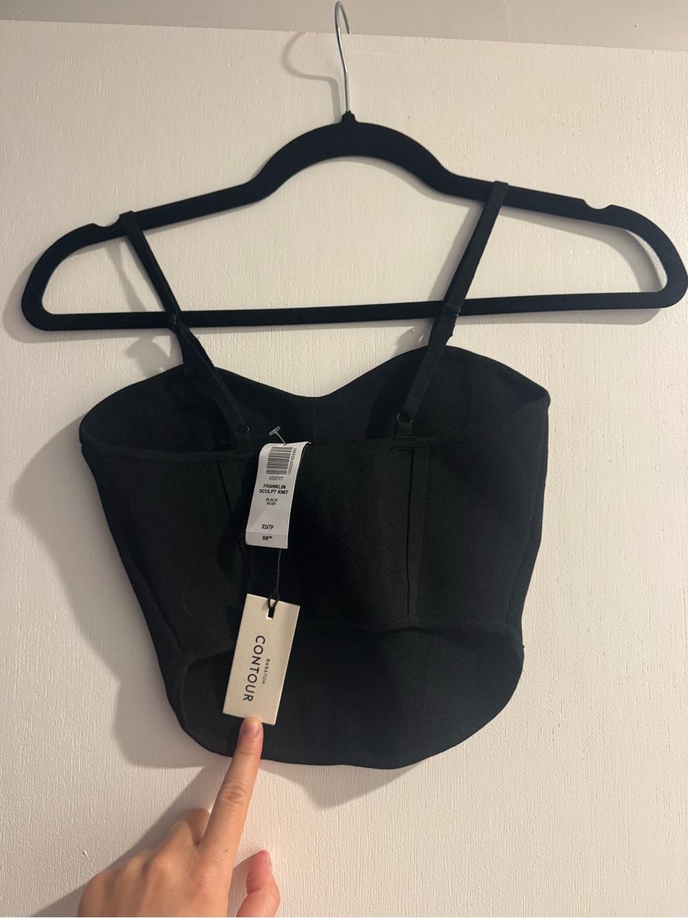 Aritzia 103777 Franklin Sculpt Knit Bustier Black XS NWT - Picture 2 of 5